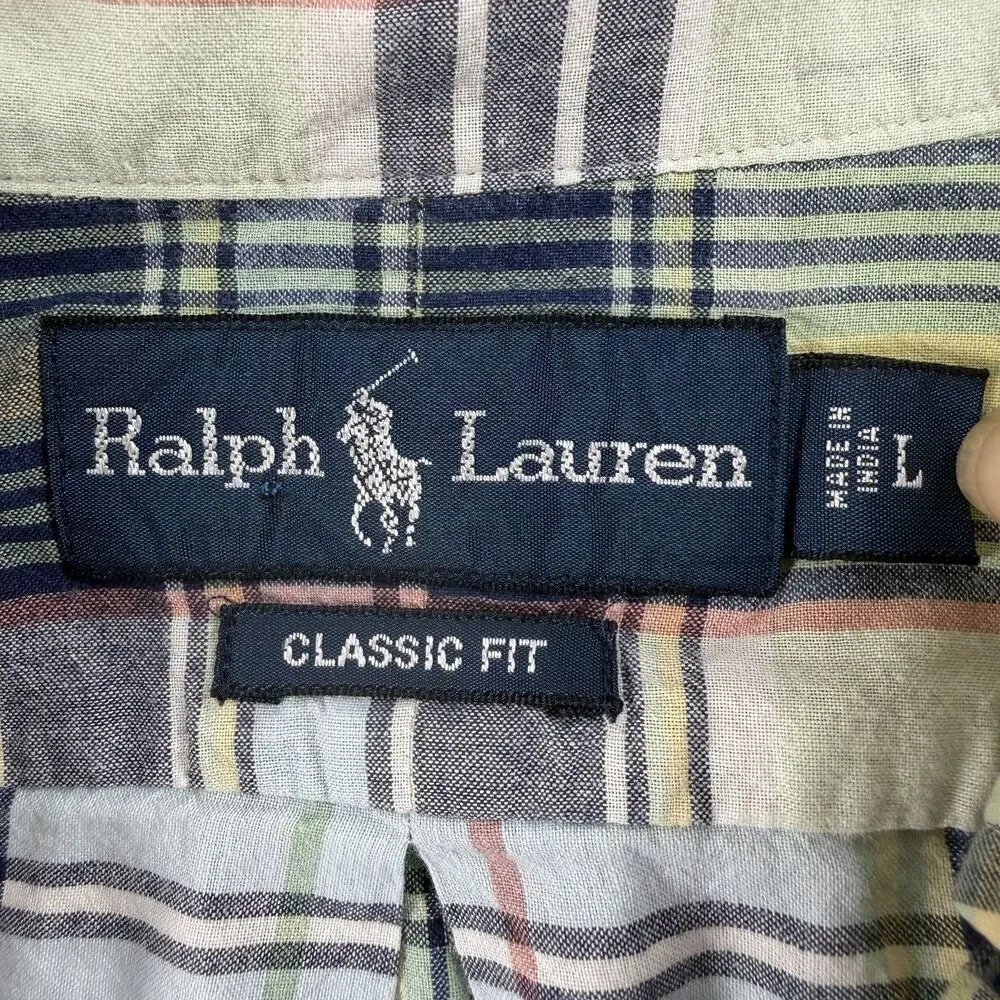 Polo Ralph Lauren Boys L 14-16 Classic Fit Plaid Short Sleeve Shirt